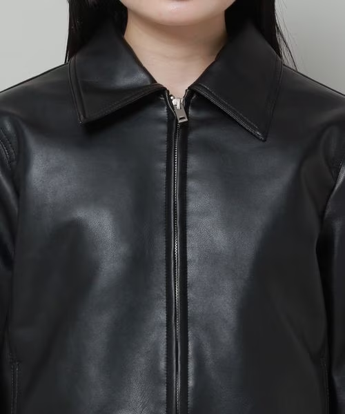 Online Only) 9103# VEGAN LEATHER CROP BIKER JACKET – ALAND USA